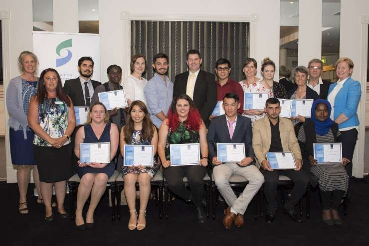 The 2017 Greater Shepparton Community Leadership graduate group with certificates.
