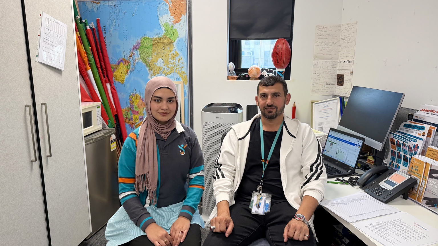 Diya Ali Bangash with her mentor, Hussam Saraf.