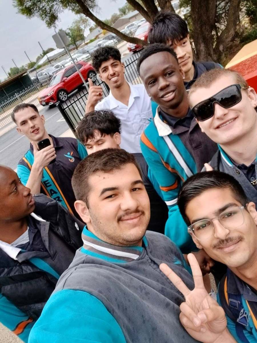 A group selfie with Year 12 students during the farewell celebrations. GSSC Class of 2025.