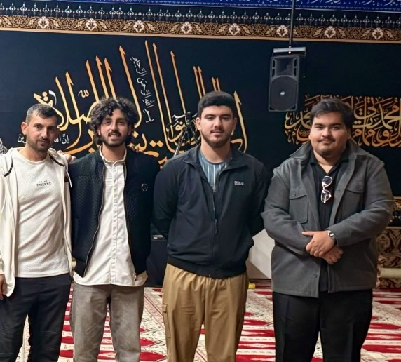 Hammood with Hussam and other young people at a religious gathering at Imam Kadhim Mosque and Hussainiya.