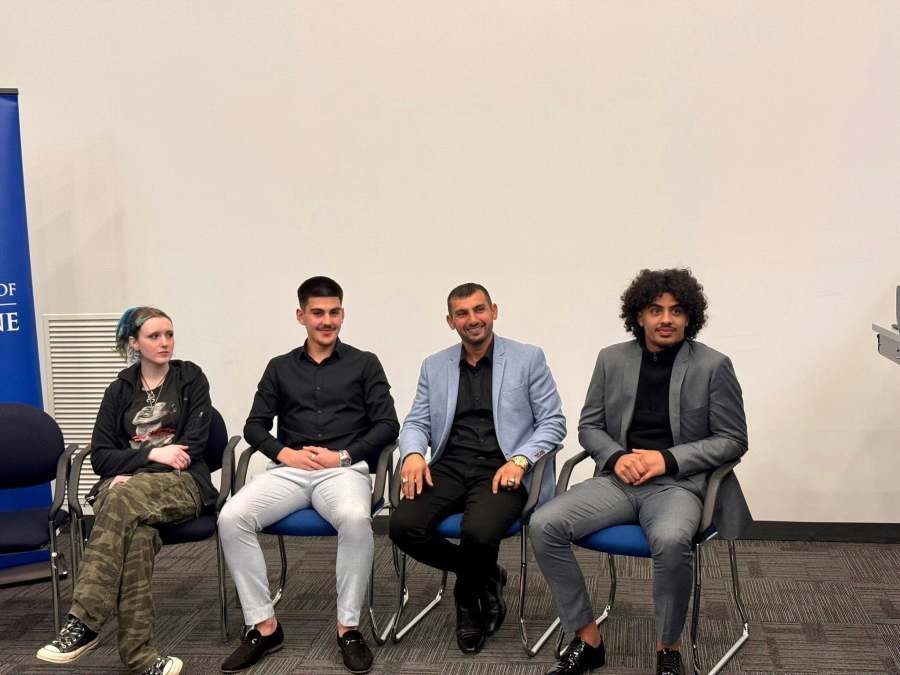 Kadir Sut and Hussam Saraf seated with fellow panellists at The Way to Freedom screening.
